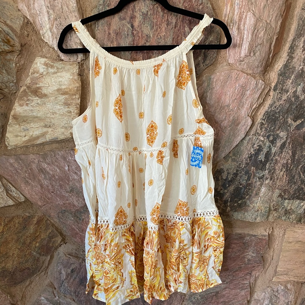 Free people Cream and gold summer dress